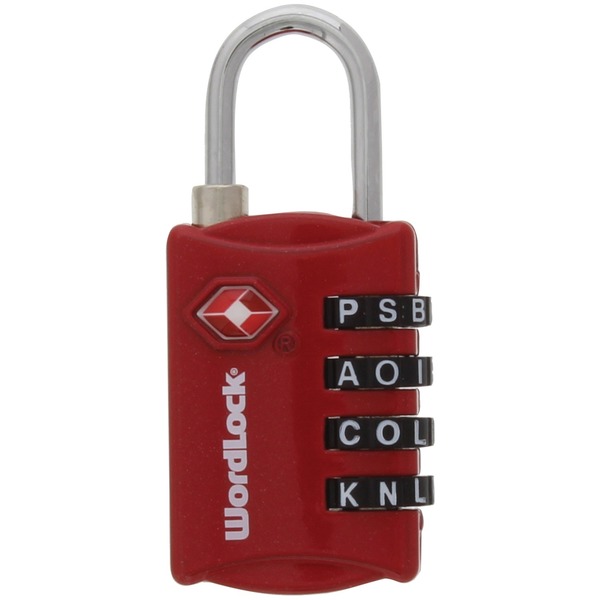 Wordlock Resettable 4-Dial Luggage Lock (Red) LL-206-RD